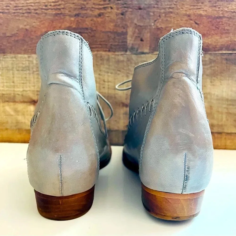 Anthropologie Latigo Mist Gray Astro Leather Bootie